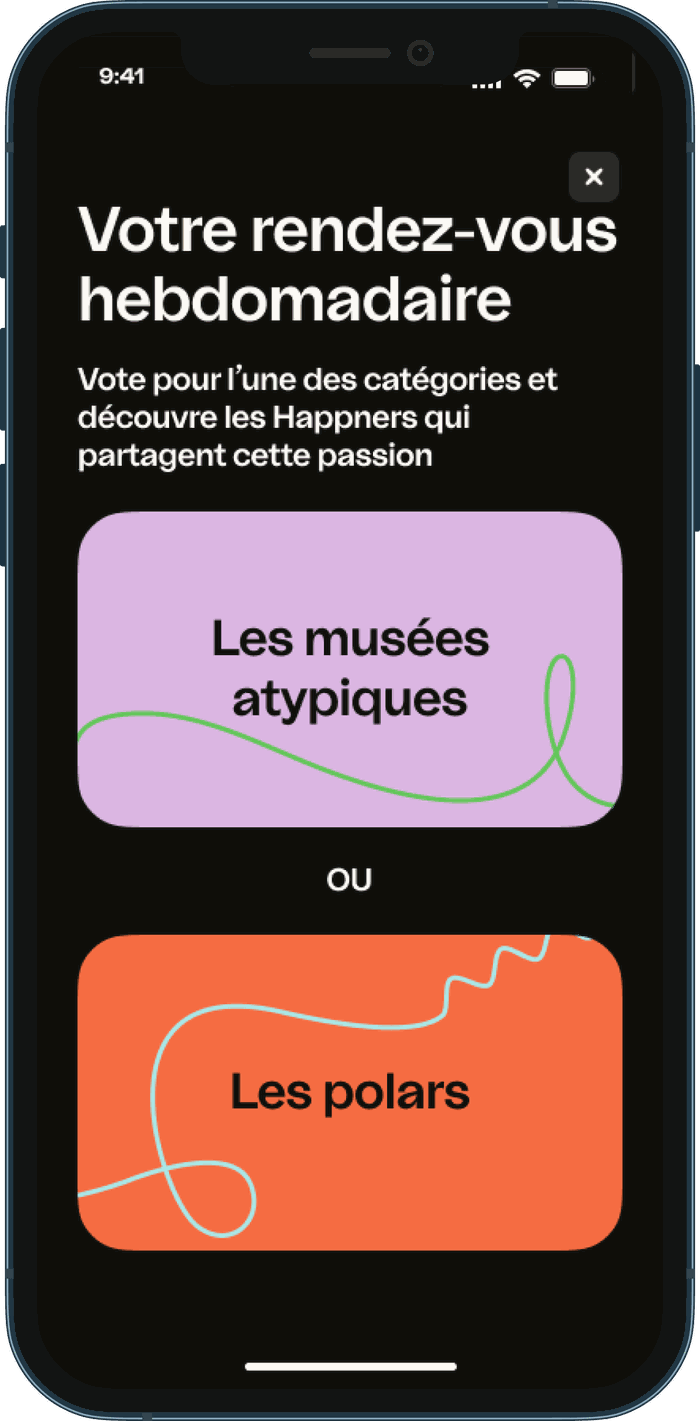 Écran catégorie hebdomadaire