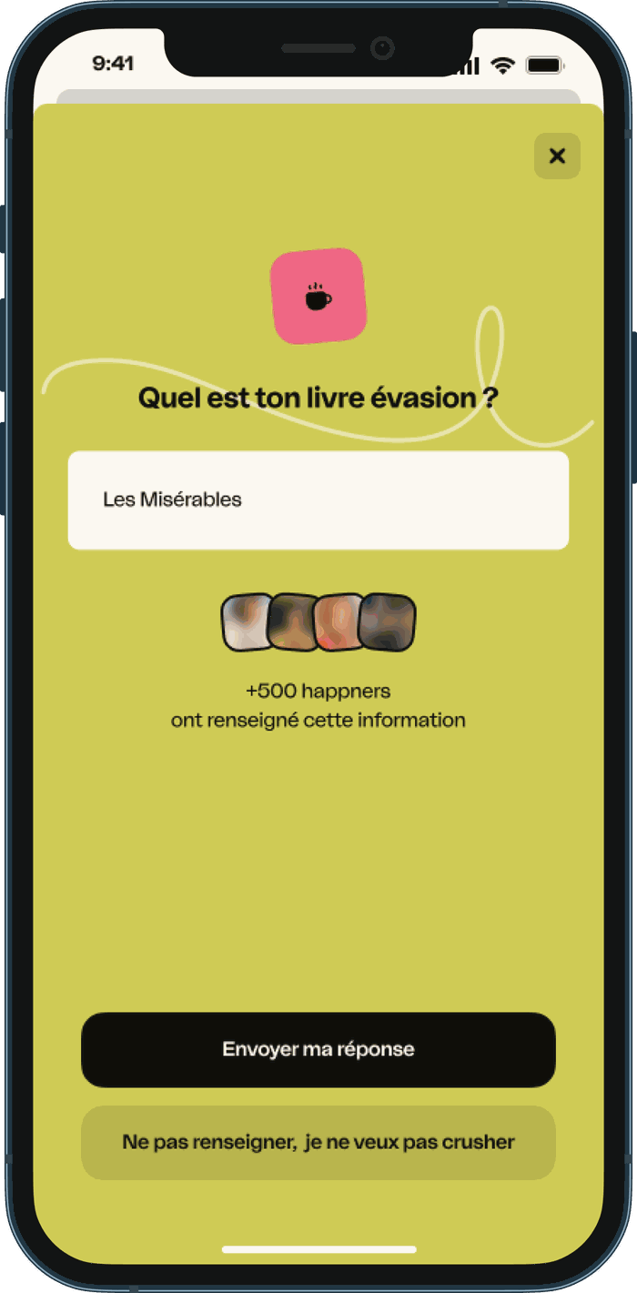 Écran catégorie personnalisée